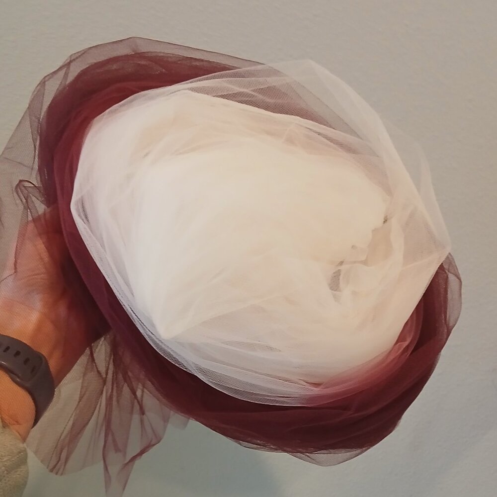 New Ombre Wedding Veil Wine Burgandy